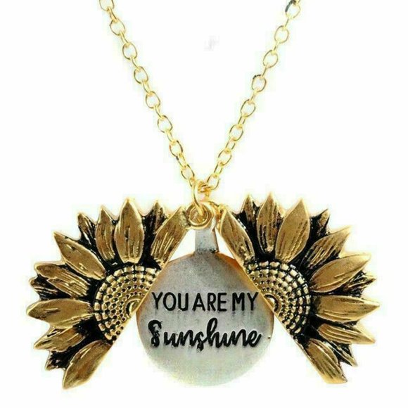 New Gold 'You Are My Sunshine' Flower Necklace - Picture 6 of 11